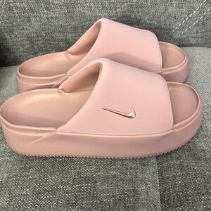 Nike Women's Blush Pink Platform Slide Sandals